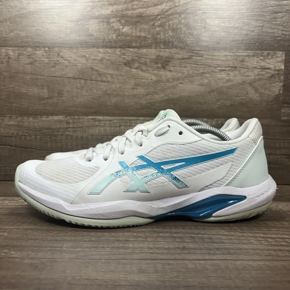 Asics Solution Swift FF Tennis White Green Womens US Size 8 1042A265 Sneakers - Picture 3 of 9